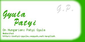 gyula patyi business card